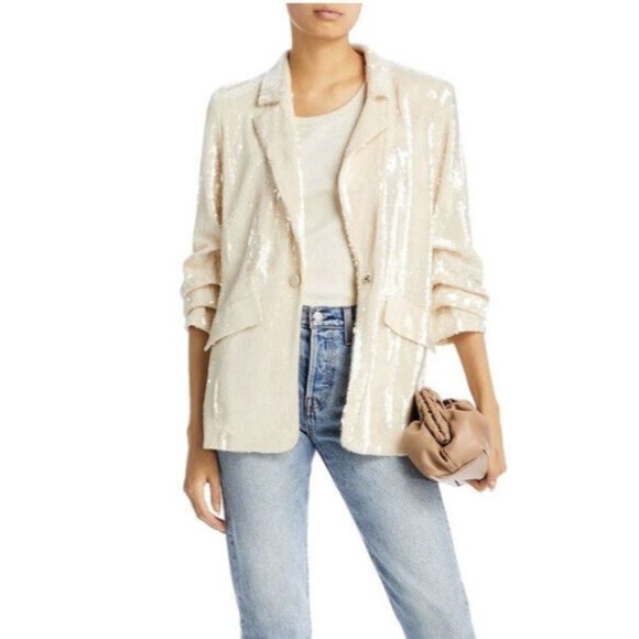 cinq a sept Jackets & Blazers - Cinq A Sept Women’s 4 Kimmi Cream Sequin Blazer Holiday Party Eras Tour $695 New